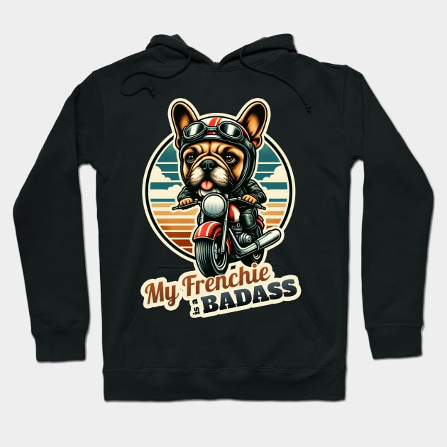 Biker French Bulldog Hoodie by k9-tee